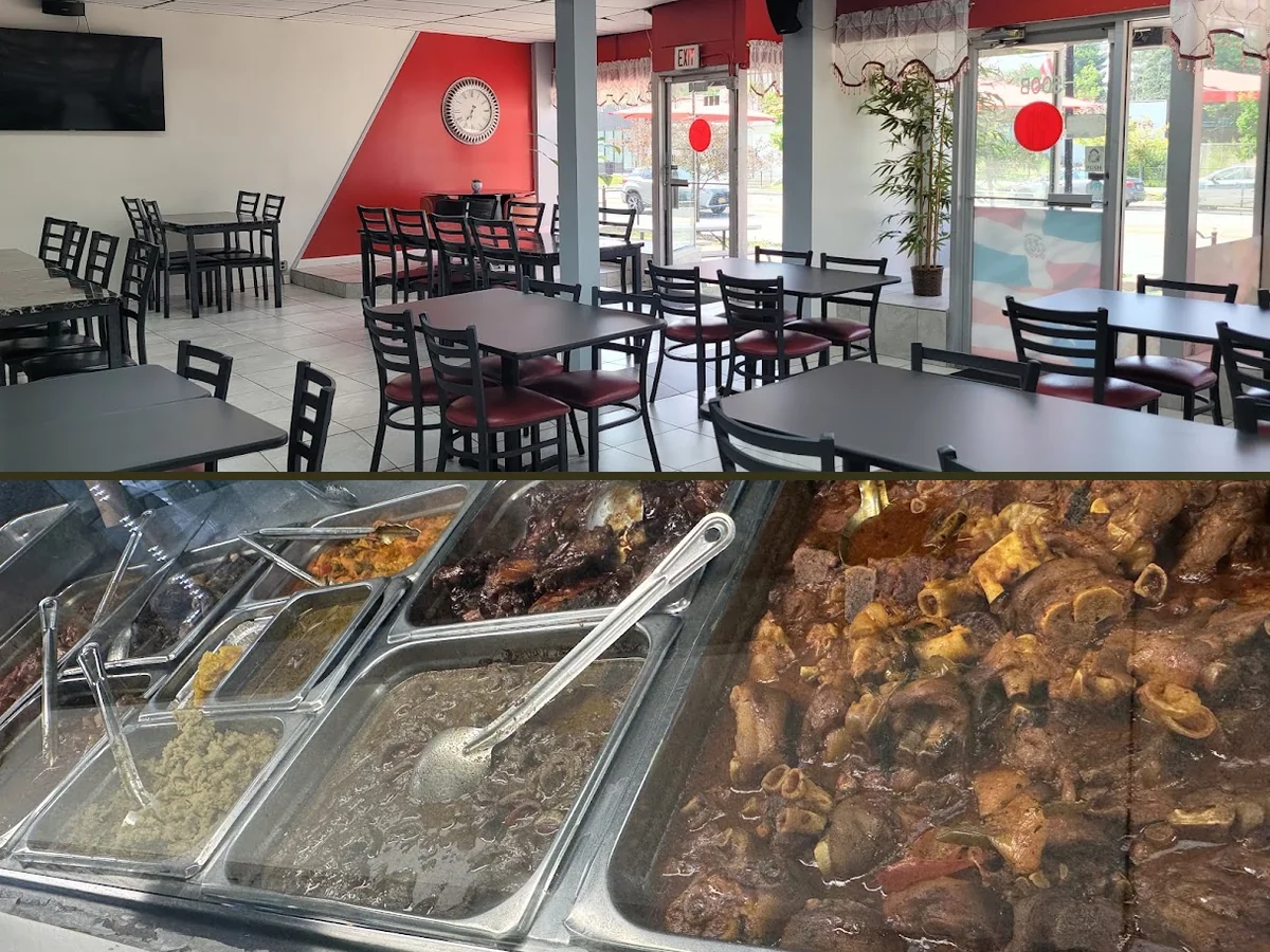 Casual cafeteria-style dining with prepared meals.